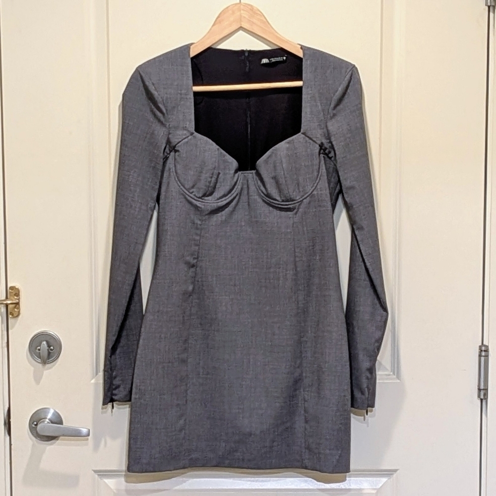 EUC Zara M F/W 2011 Suit Material Long Sleeve Mini Dress